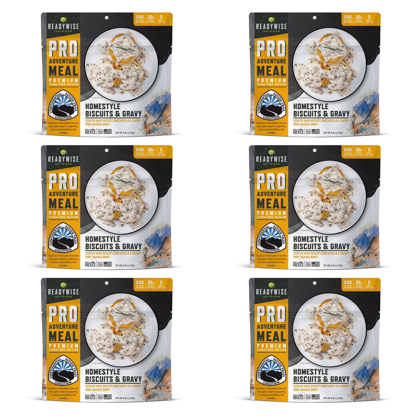 ReadyWise Pro 6 Pack Adventure Meal Homestyle Biscuits & Gravy with Sausage