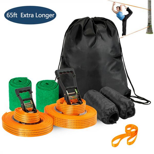65 Feet Arm Trainer Balance Rope Equipment Slackline Kit for Kids