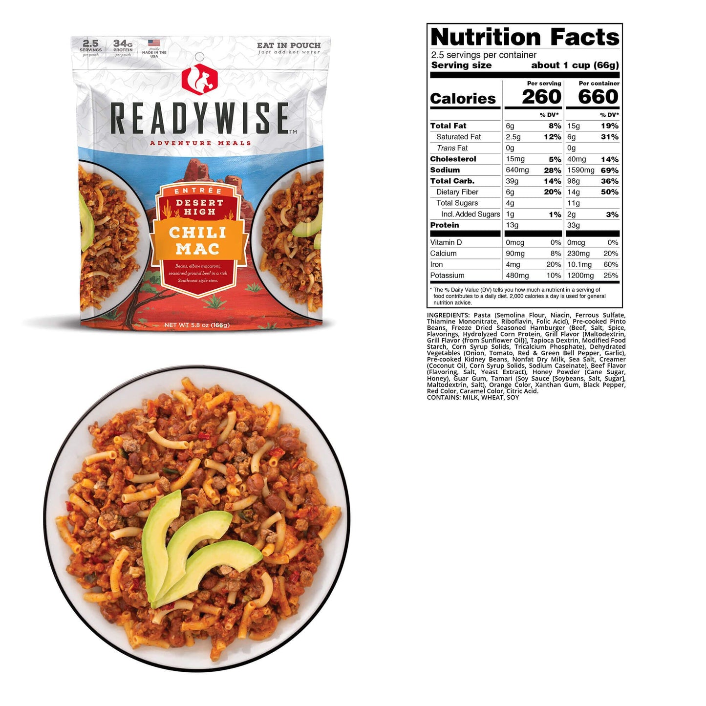 ReadyWise 6 Pack Desert High Chili Mac with Beef